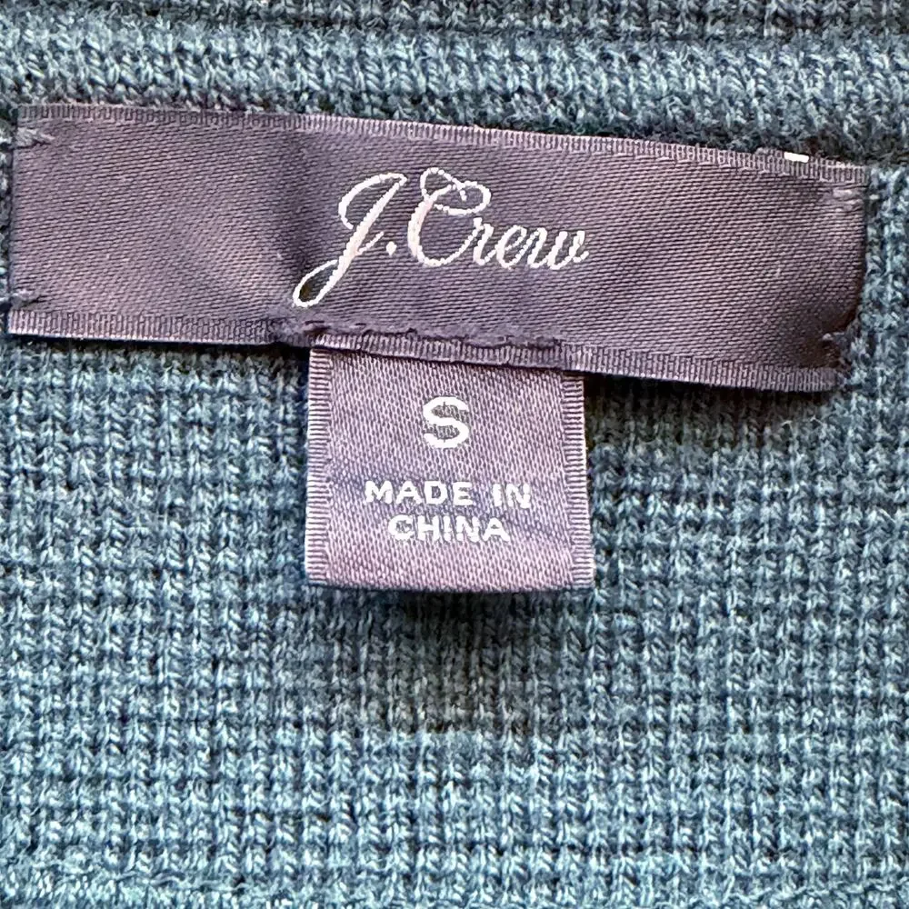 J. Crew Sophie Open Front Sweater Blazer Evergreen Women Sz S Wool Blend Classic